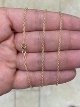 14K Solid Yellow Gold Rolo Cable Necklace Chain 1.70mm 16'' 18'' 20''   - Round Cable Link - Rolo - 14k Real Gold